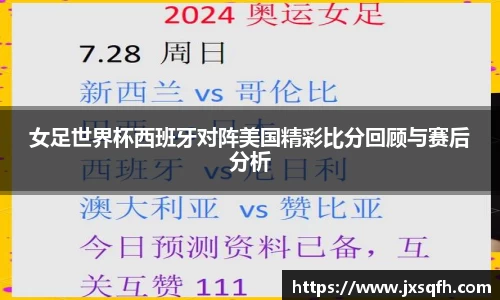 女足世界杯西班牙对阵美国精彩比分回顾与赛后分析